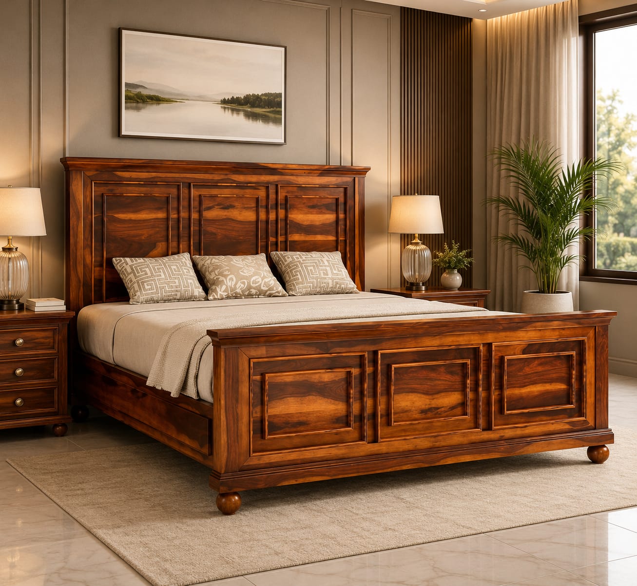 Golden wave luxury bed